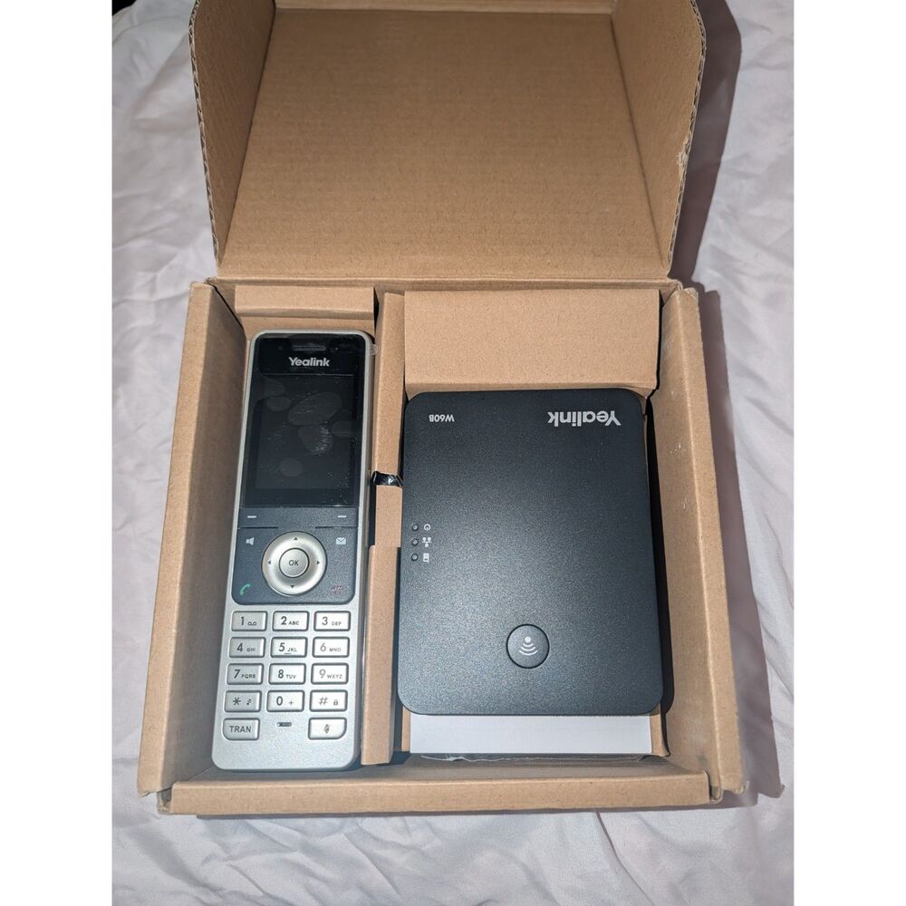 Yealink DECT IPPhone W60P *Untested*  Yealink W60P DECT Cordless Handset w/Base